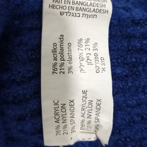 DEX ROYAL BLUE TWIST DEEP V NECK LONG SLEEVE SWEATER WOMEN SIZE L - Picture 8 of 8